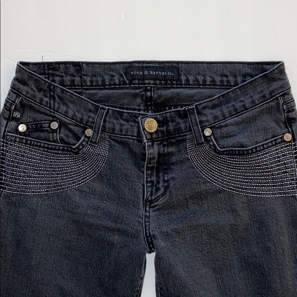 ROCK & REPUBLIC skinny jeans - Light black w/ studding, Unisrx - Picture 2 of 9